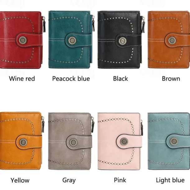 Women's RFID Blocking Faux Leather Wallet – Large Capacity Vintage Bifold Clutch Purse with Zipper Coin Pocket for Everyday & Travel Use