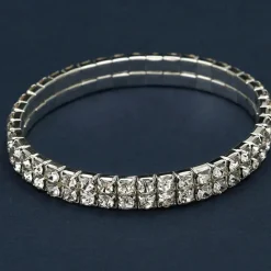 Women's Rhinestone Jewelry and Clutch Set for Weddings and Evening Parties, Sparkling Necklace, Earrings, Bracelet & Glitter Purse