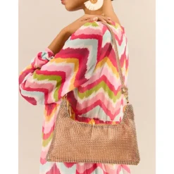 Women's Rhinestone Shoulder Bag – Elegant Evening Handbag with Long Strap – Sparkling Design, Perfect for Parties and Formal Events