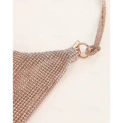 Women's Rhinestone Shoulder Bag – Elegant Evening Handbag with Long Strap – Sparkling Design, Perfect for Parties and Formal Events