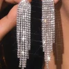 Women's Rhinestone Tassel Drop Earrings - Sparkling Statement Jewelry for Weddings, Parties, and Evening Events