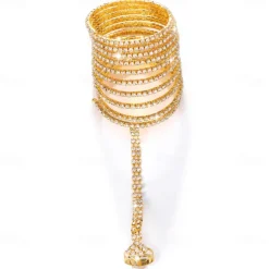 Women's Ring Bracelet / Slave bracelet Classic Precious Fashion Luxury Rhinestone Bracelet Jewelry Silver / Gold For Gift Engagement Club