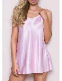 Women's Robes Gown Nightgown Sleepwear Patchwork Fashion Simple Hot Home Daily Bed Lace Breathable Straps Sleeveless Backless Summer Spring Home Outfits