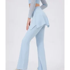 Women's Running Pants Flared Pants Patchwork Bottoms Outdoor Sports & Outdoor Street Breathable Quick Dry Lightweight Tennis Golf Running Regular Fit Sportswear Activewear Solid Colored Black Almond