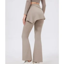 Women's Running Pants Flared Pants Patchwork Bottoms Outdoor Sports & Outdoor Street Breathable Quick Dry Lightweight Tennis Golf Running Regular Fit Sportswear Activewear Solid Colored Black Almond