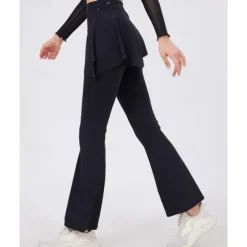 Women's Running Pants Flared Pants Patchwork Bottoms Outdoor Sports & Outdoor Street Breathable Quick Dry Lightweight Tennis Golf Running Regular Fit Sportswear Activewear Solid Colored Black Almond