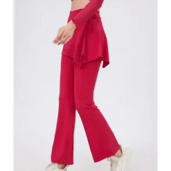 Women's Running Pants Flared Pants Patchwork Bottoms Outdoor Sports & Outdoor Street Breathable Quick Dry Lightweight Tennis Golf Running Regular Fit Sportswear Activewear Solid Colored Black Almond