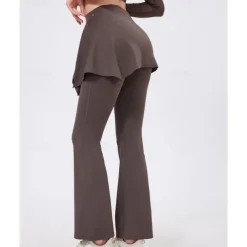 Women's Running Pants Flared Pants Patchwork Bottoms Outdoor Sports & Outdoor Street Breathable Quick Dry Lightweight Tennis Golf Running Regular Fit Sportswear Activewear Solid Colored Black Almond