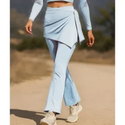 Women's Running Pants Flared Pants Patchwork Bottoms Outdoor Sports & Outdoor Street Breathable Quick Dry Lightweight Tennis Golf Running Regular Fit Sportswear Activewear Solid Colored Black Almond