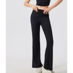 Women's Running Pants Flared Pants Patchwork Bottoms Outdoor Sports & Outdoor Street Breathable Quick Dry Lightweight Tennis Golf Running Regular Fit Sportswear Activewear Solid Colored Navy Black