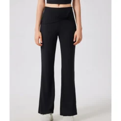 Women's Running Pants Flared Pants Patchwork Bottoms Outdoor Sports & Outdoor Street Breathable Quick Dry Lightweight Tennis Golf Running Regular Fit Sportswear Activewear Solid Colored Navy Black