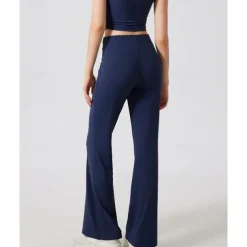 Women's Running Pants Flared Pants Patchwork Bottoms Outdoor Sports & Outdoor Street Breathable Quick Dry Lightweight Tennis Golf Running Regular Fit Sportswear Activewear Solid Colored Navy Black