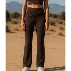 Women's Running Pants Flared Pants Patchwork Bottoms Outdoor Sports & Outdoor Street Breathable Quick Dry Lightweight Tennis Golf Running Regular Fit Sportswear Activewear Solid Colored Navy Black