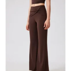 Women's Running Pants Flared Pants Patchwork Bottoms Outdoor Sports & Outdoor Street Breathable Quick Dry Lightweight Tennis Golf Running Regular Fit Sportswear Activewear Solid Colored Navy Black