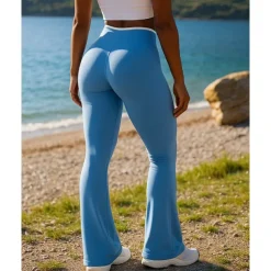 Women's Running Pants Flared Pants Elastic Waistband Pants / Trousers Sports & Outdoor Casual Breathable Quick Dry Lightweight Tennis Golf Running Regular Fit Sportswear Activewear Solid Colored