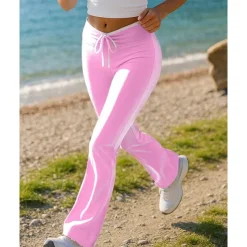 Women's Running Pants Flared Pants Elastic Waistband Pants / Trousers Sports & Outdoor Casual Breathable Quick Dry Lightweight Tennis Golf Running Regular Fit Sportswear Activewear Solid Colored