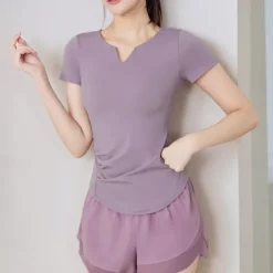 Women's Running Shirt Short Sleeve Tee Tshirt Casual Athleisure V Neck Breathable Quick Dry Soft Gym Workout Running Walking Sportswear Activewear Solid Colored Black Light Green Blue