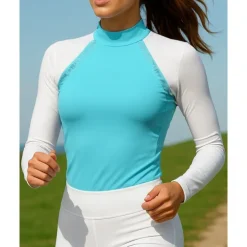 Women's Running Shirt Tennis Shirt Slim Long Sleeve Tee Tshirt Breathable Quick Dry Lightweight Tennis Golf Running Sportswear Activewear Color Block Black Pink Blue