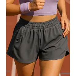 Women's Running Shorts Elastic Waistband Shorts Sports & Outdoor Casual Breathable Quick Dry Lightweight Elastic Tennis Golf Running Regular Fit Sportswear Activewear Solid Colored Black Pink Purple