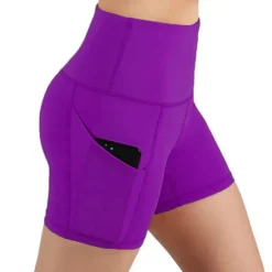 Women's Running Shorts Gym Shorts Side Pockets with Phone Pocket Bottoms Athletic Athleisure Tummy Control Butt Lift Breathable Quick Dry Soft Fitness Gym Workout Marathon Sportswear Activewear Solid