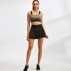 Women's Running Skirt Tennis Skirts Golf Skirts 2 in 1 Liner Sun Protection Breathable Fitness Gym Workout Performance Bottoms Solid Colored Black White Pink Spandex Fall Sports Activewear Stretchy