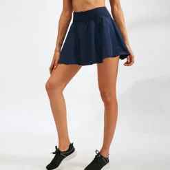 Women's Running Skirt Tennis Skirts Golf Skirts 2 in 1 Liner Sun Protection Breathable Fitness Gym Workout Performance Bottoms Solid Colored Black White Pink Spandex Fall Sports Activewear Stretchy