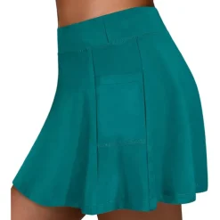 Women's Running Skirt Tennis Skirts Side Pockets 2 in 1 Shorts Athletic Athleisure Spandex Breathable Moisture Wicking Soft Fitness Gym Workout Running Sportswear Activewear Solid Colored Black Blue