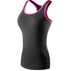 Women's Running Tank Top Compression Tank Top Racerback Sleeveless Base Layer Athletic Spandex Breathable Quick Dry Gym Workout Running Jogging Sportswear Activewear Solid Colored Black / Orange Neon