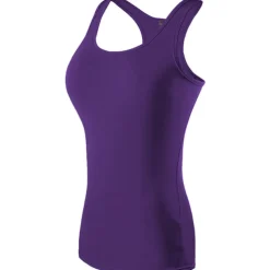 Women's Running Tank Top Compression Tank Top Racerback Sleeveless Base Layer Athletic Spandex Breathable Quick Dry Gym Workout Running Jogging Sportswear Activewear Solid Colored Black / Orange Neon