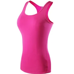Women's Running Tank Top Compression Tank Top Racerback Sleeveless Base Layer Athletic Spandex Breathable Quick Dry Gym Workout Running Jogging Sportswear Activewear Solid Colored Black / Orange Neon