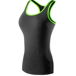 Women's Running Tank Top Compression Tank Top Racerback Sleeveless Base Layer Athletic Spandex Breathable Quick Dry Gym Workout Running Jogging Sportswear Activewear Solid Colored Black / Orange Neon