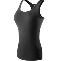 Women's Running Tank Top Compression Tank Top Racerback Sleeveless Base Layer Athletic Spandex Breathable Quick Dry Gym Workout Running Jogging Sportswear Activewear Solid Colored Black / Orange Neon