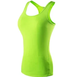 Women's Running Tank Top Compression Tank Top Racerback Sleeveless Base Layer Athletic Spandex Breathable Quick Dry Gym Workout Running Jogging Sportswear Activewear Solid Colored Black / Orange Neon