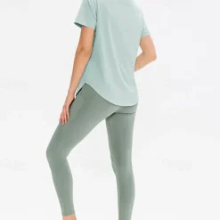 Women's Running T-Shirt Short Sleeve Tee Tshirt Casual Athleisure Breathable Quick Dry Soft Gym Workout Running Walking Sportswear Activewear Solid Colored Apricot Black Pink