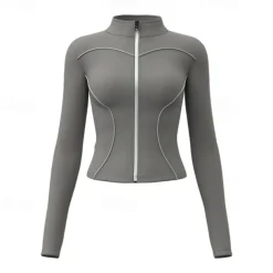 Women's Running T-Shirt Zipper Long Sleeve Tee Tshirt Casual Athleisure Breathable Quick Dry Gym Workout Running Walking Sportswear Activewear Color Block Black White Red