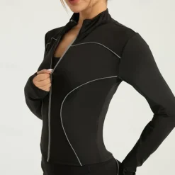 Women's Running T-Shirt Zipper Long Sleeve Tee Tshirt Casual Athleisure Breathable Quick Dry Gym Workout Running Walking Sportswear Activewear Color Block Black White Red