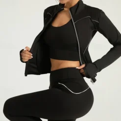 Women's Running T-Shirt Zipper Long Sleeve Tee Tshirt Casual Athleisure Breathable Quick Dry Gym Workout Running Walking Sportswear Activewear Color Block Black White Red