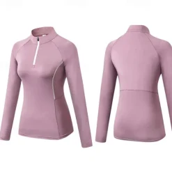 Women's Running T-Shirt Zipper Long Sleeve Zip Top Casual Athleisure Fall Breathable Quick Dry Soft Gym Workout Running Walking Sportswear Activewear Solid Colored Black Pink Burgundy