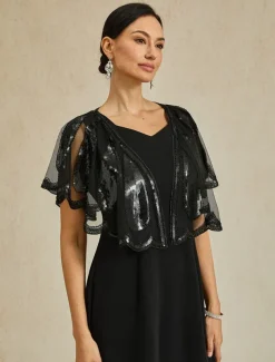 Women's 1920s Shawl Sequin Beaded Evening Cape Retro Wraps Scarf Cover Up for Wedding Party Bride Dress