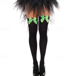 Women's Satin Bow Stockings Thigh High Stockings Hosiery Socks with Bow Knee Socks Stockings Oktoberfest Cosplay Party Girls Halloween Carnival Accessories