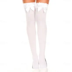 Women's Satin Bow Stockings Thigh High Stockings Hosiery Socks with Bow Knee Socks Stockings Oktoberfest Cosplay Party Girls Halloween Carnival Accessories