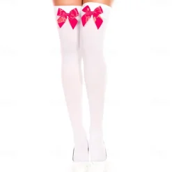 Women's Satin Bow Stockings Thigh High Stockings Hosiery Socks with Bow Knee Socks Stockings Oktoberfest Cosplay Party Girls Halloween Carnival Accessories