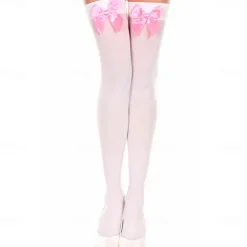 Women's Satin Bow Stockings Thigh High Stockings Hosiery Socks with Bow Knee Socks Stockings Oktoberfest Cosplay Party Girls Halloween Carnival Accessories