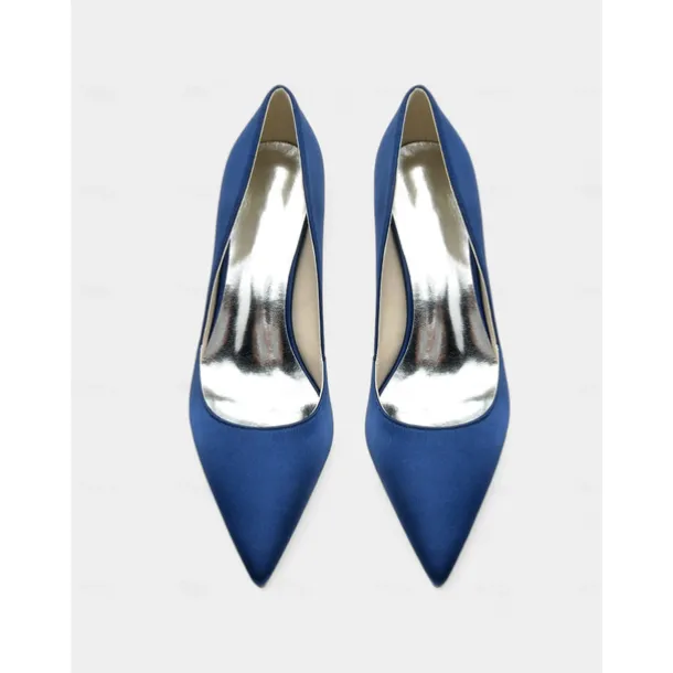 Women's Satin Pointed-Toe Stiletto Heels - Elegant High Heels for Evening Events, Parties, and Weddings