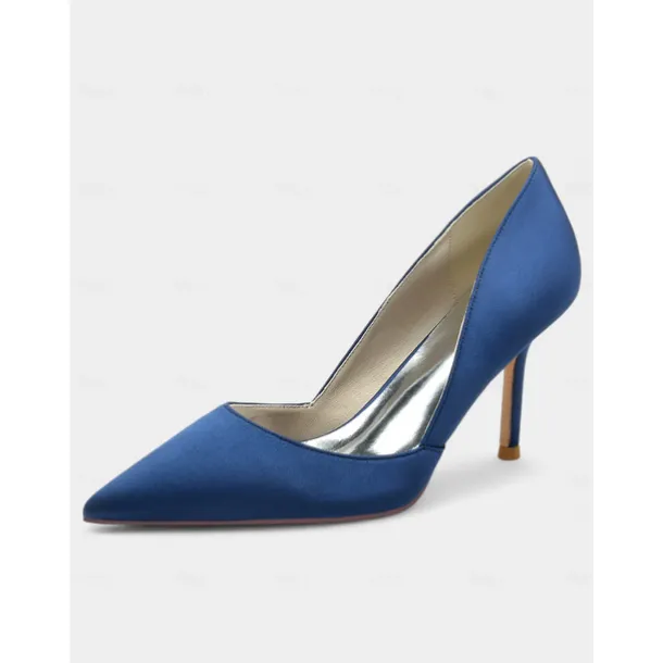 Women's Satin Pointed-Toe Stiletto Heels - Elegant High Heels for Evening Events, Parties, and Weddings