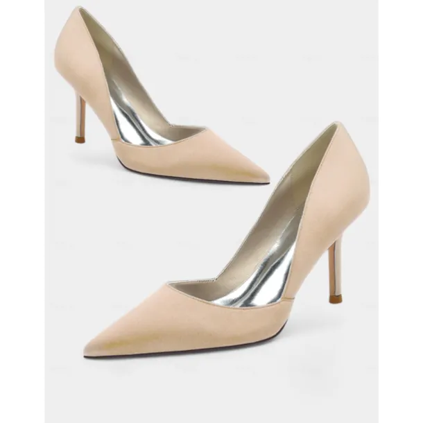 Women's Satin Pointed-Toe Stiletto Heels - Elegant High Heels for Evening Events, Parties, and Weddings