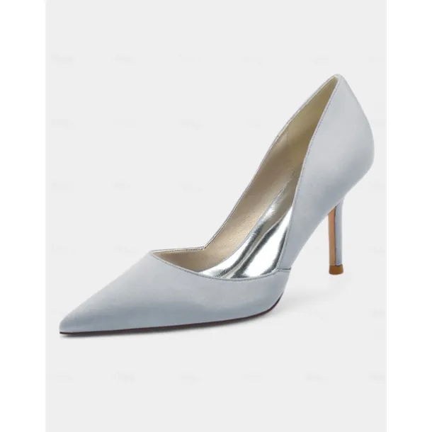 Women's Satin Pointed-Toe Stiletto Heels - Elegant High Heels for Evening Events, Parties, and Weddings