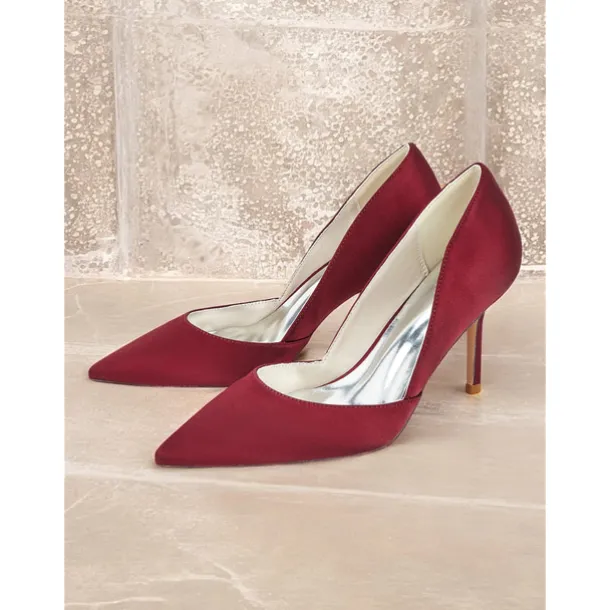 Women's Satin Pointed-Toe Stiletto Heels - Elegant High Heels for Evening Events, Parties, and Weddings