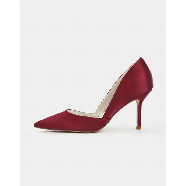 Women's Satin Pointed-Toe Stiletto Heels - Elegant High Heels for Evening Events, Parties, and Weddings