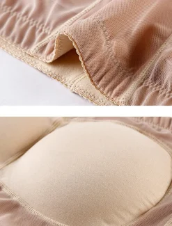 Women's Scrunch Butt Shorts Shapewear Mesh Plain Short Black Home Outfits